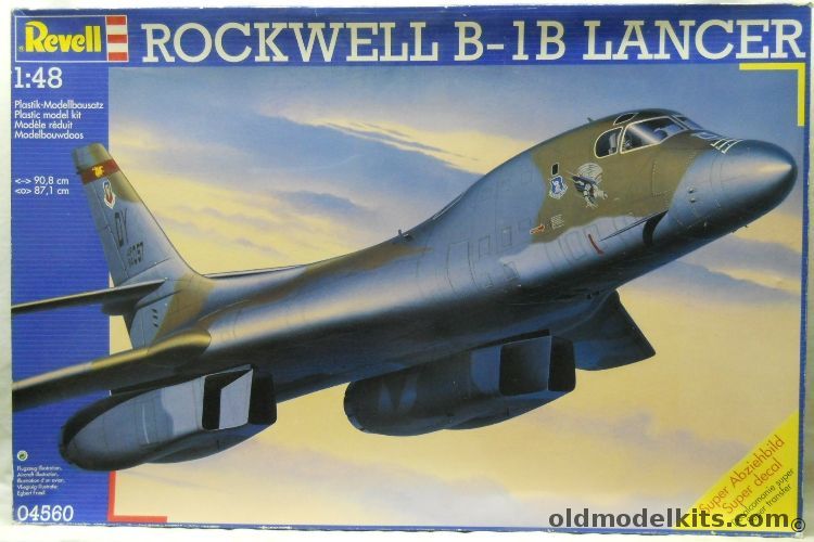 Revell 1/48 Rockwell B-1B Lancer With Two Eduard PE Sets / Cutting Edge Engine Nozzles And Cans / Fox One Return of the Raiders Decal Sheet / DACO B-1B Book / Large Color Detail Photocopies, 04560 plastic model kit
